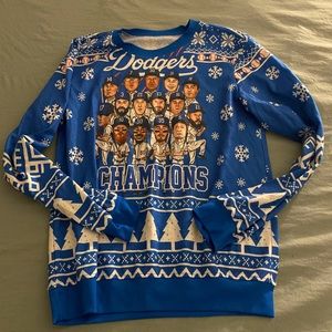 LA Dodgers ugly Christmas sweater, size large, very good condition